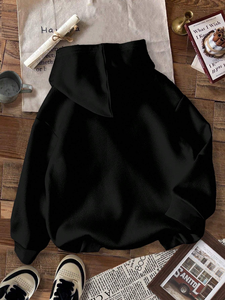 Sudadera con capucha de algodón de alta calidad para niños, diseño liso, con forro polar, para niños y niñas, con estampados gráficos. - Product Image 2