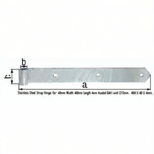 Charnière en acier inoxydable pour meubles, largeur 40 mm, longueur 400 mm, épaisseur 4 mm, arrondie GAH avec 13 mm 400 x 40 x 4 mm - Product Image 3