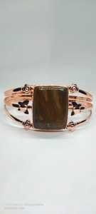 กำไลเงินเปลือกและธิเบตและสร้อยข้อมือทำตามความต้องการของลูกค้าสำหรับขายทอง14K สไตล์พังก์ - Product Image 6