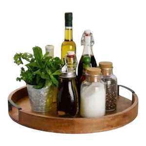 Bandeja de Servir de Madera de Acacia Hecha a Mano al por Mayor, con Asas y Diseño Floral, Decoración Artística para Desayuno, Mesa de Café, Fiesta, Boda, Cumpleaños - Product Image 4