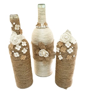 Botella de yute de aspecto moderno con logotipo personalizado ecológico impreso para fiestas navideñas con tapón de goma, precio barato al por mayor - Product Image 1