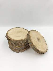 Unfinished Eco-Friendly DIY Rustic round Wood <b>Coaster</b> Free Sample <b>Table</b> Mats & Pads Bark Free for Craft Projects - Product Image 5