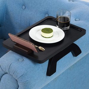 Nouveautés Table de plateau de canapé en bois noir pour canapé plateau d'accoudoir de canapé plateau de canapé pour le stockage - Product Image 6