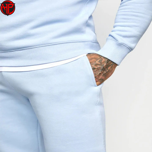 Impresión de peso pesado bordado Logo gimnasio pulóver Sudadera con capucha conjunto Jogging Sweatsuit hombres personalizado 100% algodón Puff estampado Sudadera con capucha - Product Image 5