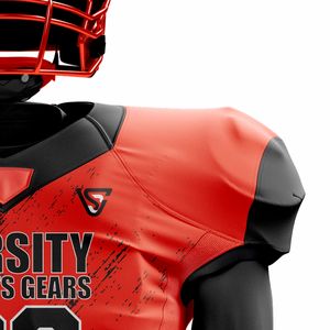 Uniforme de fútbol americano para hombre, Jersey y pantalones naranjas y negros personalizados, aparejos de sarga, ropa deportiva duradera transpirable, kit al por mayor - Product Image 4