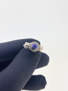 พลอยรูปไข่ Lapis Lazuli นิลนิลพลอย925แท้ฝาทองชุบทองสำหรับงานแต่งงานดีไซน์ทันสมัย - Product Image 4