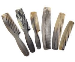 SHEEP NATURAL CUSTOMIZED HANDMADE HORN <b>COMB</b> with Fine and <b>Wide</b> Teeth Handmade Buffalo Horn <b>Comb</b> for Hair Styling - Product Image 3