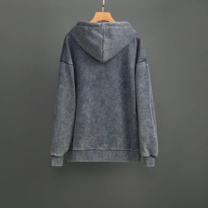 Top Quality <b>Material</b> Made Custom Washed Hoodie Streetwear Clothing Oversized Sweatshirt Acid Wash Zip up Hoodies - Product Image 2