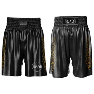 Pantalones cortos personalizados Muay Thai de tela negra al por mayor pantalones cortos de boxeo Muay Thai - Product Image 3
