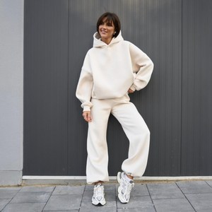 Survêtement en polaire pour femmes |   Ensemble sweat-shirt oversize et pantalon palazzo - Product Image 6