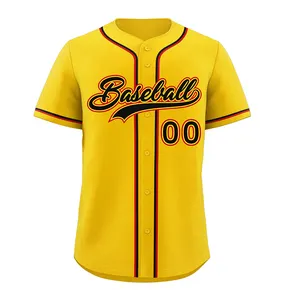 Nueva camiseta de béisbol de alta calidad con su propio diseño y logotipo, camiseta de béisbol de moda con sublimación barata Original hecha a medida