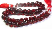 Perles de grenat rouge du Mozambique 100% naturelles de haute qualité, polies en forme d'oignon, lisses, 5-8mm, 157 carats, brin de 8,50 pouces, simple brin