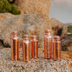 Hammerd Design Nueva elegante botella de agua de cobre a prueba de fugas Junta ancha Deportes gratis Decoración de viaje Metal clásico para fiestas - Product Image 5