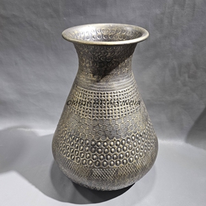 Venta caliente jarrón de metal blanco minimalista con textura moteada y diseño ovalado suave para una estética casera moderna y moderna - Product Image 2