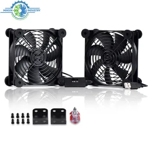 Ventilador de refrigeración central AC Infinity, 120mm, 5v, 12v, Dual, pequeño, USB, Control de velocidad, para armario, alimentado por USB con Anti Vi