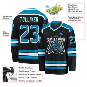 Design personnalisé imprimé maillot de hockey sur glace nouveau style maillot de hockey sur glace respirant personnalisé mode OEM pas cher prix séchage rapide - Product Image 4