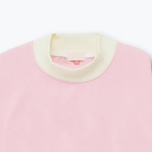 Sweat-shirt décontracté d'hiver pour femme, rose, à col montant, imprimé, personnalisé sur le devant, en molleton écologique, tricoté, à épaules tombantes, manches longues - Product Image 2