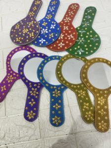 Espejo de Bolsillo Vintage Multicolor para Dama de Honor, Espejo Decorativo para Regalo, Boda India, Haldi, Sangeet, Diwali, Rakhi, Puja - Product Image 4