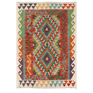 Alfombra Kilim de Maimana, Afganistán, 130 x 89 cm, Producto para Colgar en la Pared - Product Image 1