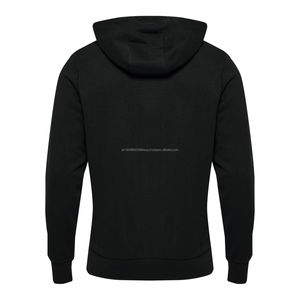 Sweat à capuche d'hiver en molleton de coton mélangé de haute qualité, basique décontracté, motif uni, respirant avec impression numérique - Product Image 2