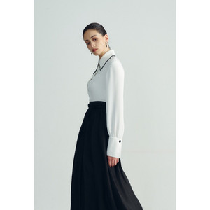 Bon prix chemise formelle à manches longues pour femmes fait à la main-perlée au col chemisier col rond en émeri 50% R.Polyester 50% Polyester - Product Image 1