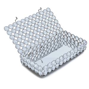 Elegante caja de pañuelos rectangular de cristal plateado de lujo, servilletero de diseñador personalizado - Product Image 1