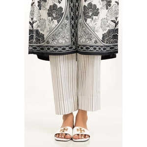 Conjunto de 2 Piezas para Mujer, Casual, Blanco, de Algodón, con Rayas Verticales Estampadas, Talla XS/XXS, para Primavera/Verano - Product Image 3