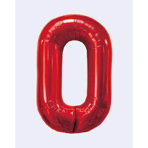 Ballon Métallique Chiffre Zéro Rouge 100cm pour Fête, en Aluminium, à Gonfler à l'Hélium, Décoration - Product Image 1