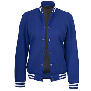 Venta al por mayor de diseño personalizado Letterman chaqueta clásica deportes universitarios chaqueta de bombardero de béisbol para las mujeres - Product Image 5