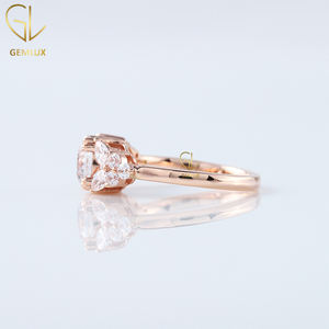 แหวนหมั้นเพชร14k ประดับ1CT ทรงกลมสำหรับผู้หญิงแหวนหมั้นโรสโกลด์สำหรับเจ้าสาวดีไซน์ทันสมัย - Product Image 5