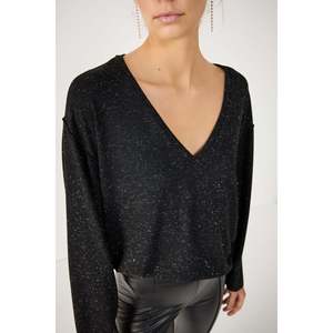 Blusa Casual de Manga Larga con Cuello en V y Logotipo Frontal, 100% Poliéster - Product Image 2