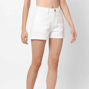 Short en coton respirant pour femme de haute qualité avec impression de logo personnalisé Short en jean skinny déchiré pour femme - Product Image 2