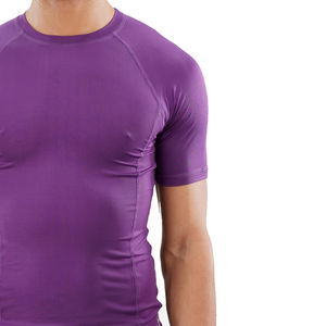 T-shirts de compression de sport à séchage rapide pour hommes de haute qualité à col rond et à manches courtes au prix de gros bon marché - Product Image 4