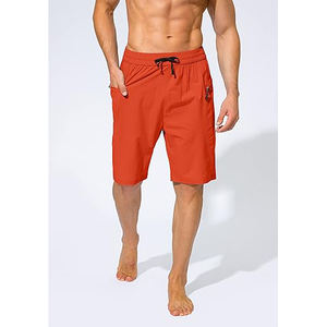Pantalones cortos transpirables para correr de verano para hombre, ropa de gimnasio personalizada a la moda con patrón sólido, respetuosos con el medio ambiente - Product Image 6