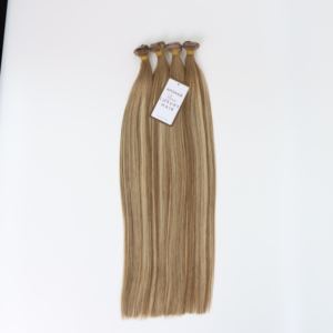 Extensions de cheveux Remy humains vierges de 20 pouces, couleur mélangée #6.2/6.2 + 9C pour la trame de génie, cheveux raides, teints en lumière, traités blanchis par Geni - Product Image 2