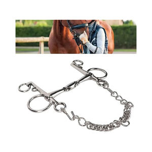 Bocado de Acero Inoxidable para Caballos, Cómodo y Práctico, con Cadena, Resistente a Mordeduras, Bocado Articulado para Caballos - Product Image 3