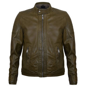 Chaqueta de Cuero de Piel de Oveja para Hombre al por Mayor, Estilo Urbano, Cuello Alto, Impermeable y Transpirable - Product Image 1