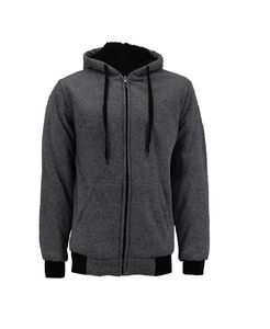 Venta al por mayor de diseño personalizado cremallera hasta sudaderas con capucha en blanco para los hombres de alta calidad de peso pesado Fleece Full Zip Hoodie - Product Image 3