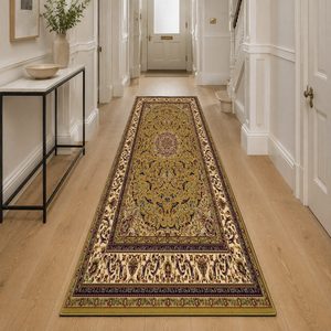 พรมเชนิลล์ลายเมดัลเลียนสีแดงเบอร์กันดีแบบดั้งเดิม รุ่น LXDP-0373 จาก RUGS DEPOT สำหรับขายส่ง พิมพ์ลายดิจิทัล ซักเครื่องได้ ไม่ลื่น - Product Image 5