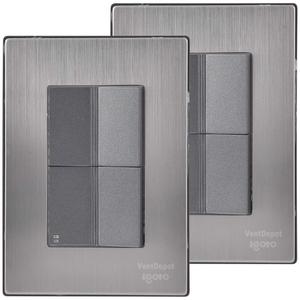 สวิตช์เดี่ยว, MXIUI-002, 2 ชิ้น, สวิตช์/สวิตช์บันได, 125-250VAC, 10A, 50/60Hz, สีเงิน/อ็อกซ์ฟอร์ด, สแตนเลส/พีซี - Product Image 1