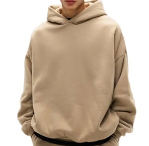 Sudadera unisex de gran tamaño French Terry 440 Gsm Hombro caído Color liso Estética minimalista Sudaderas con capucha para el hogar Logo - Product Image 1