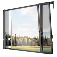 Dernière génération de fenêtre à battant en aluminium à double vitrage, avec persienne en verre trempé haute résistance pour villa, moustiquaire intégrée et conception insonorisée