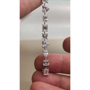 Bracelet de mariage pour femme en diamants de laboratoire 10,50 carats au design moderne et unique, formes multiples, couleur D-E-F, clarté VVSVS, certifié IGI - Product Image 6