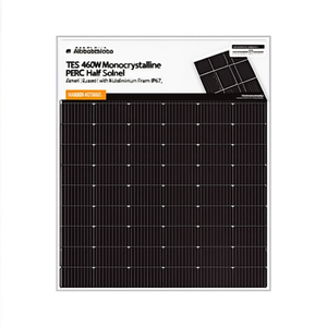 Panneau solaire monocristallin PERC demi-cellule TES 460W avec cadre en aluminium IP67 - Product Image 2
