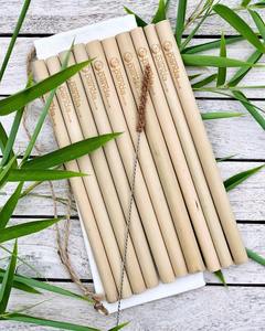 Bonne paille de bambou naturel 100% utile 20cm pailles réutilisables paille à boire en bambou personnalisée du Vietnam - Product Image 6