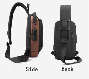 Vente en gros 2024 Sac à bandoulière étanche USB pour hommes à la mode Sac à bandoulière pour hommes Sac à bandoulière anti-vol pour hommes - Product Image 2