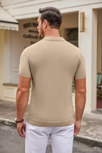 เสื้อยืดโปโลแบบสั่งทำสีล้วนลาย Palin แบบเรียบง่ายเสื้อยืดแฟชั่นอินเทรนด์ล่าสุด - Product Image 3