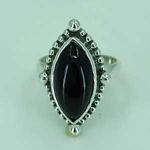 Navya Craft 925 Sterling Silver Women's Handmade <b>Statement</b> <b>Ring</b> Black Onyx Marquise Gemstone Boho Style Size 6.0 Gift Licensed - Product Image 2