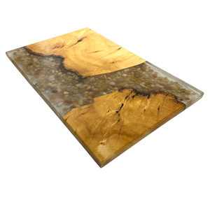 Tabla de cortar de madera de resina epoxi, tabla de cortar Popular rectangular de resina de madera de acacia, artesanías personalizadas, cocina hecha a mano - Product Image 2