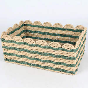 Elegante Cesta de Almacenamiento Rectangular de Pasto Marino, Decoración Natural para el Hogar en Verde - Product Image 6